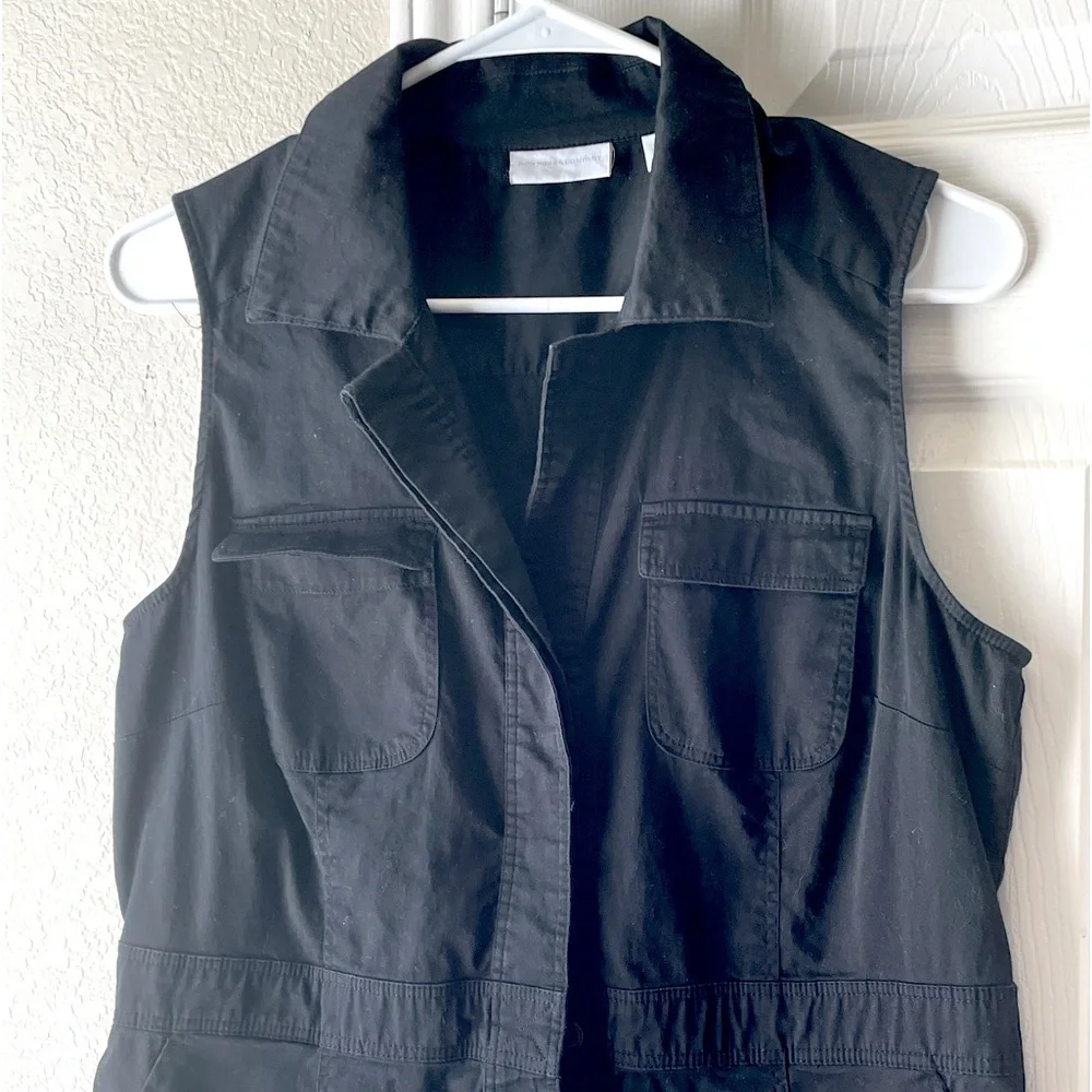 2/$12🌿 New York & Company NWOT Button Down Dress - Black - Picture 5 of 9